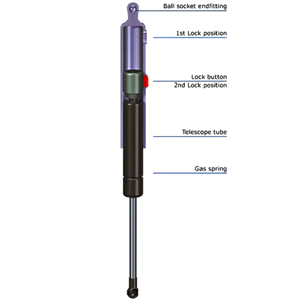Resorte de Gas con tubo Telescópico:  LIFT-O-MAT