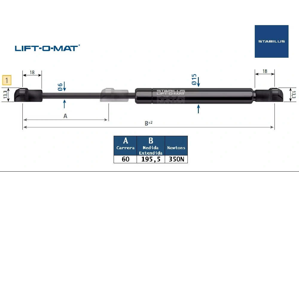 Resorte de gas con bloqueo