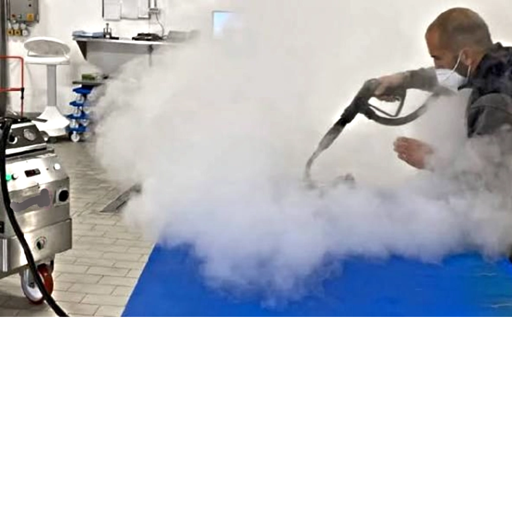 Limpieza de bandas transportadoras con vapor