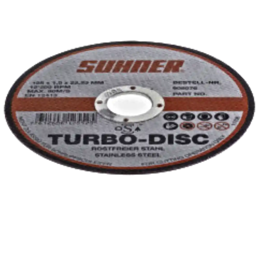 Disco de corte fino SUHNER TURBO DISC para acero inoxidable